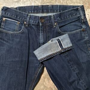 Edwin Jeans Mens 34x34 (fits 36x33) SK505E Blue Selvedge Straight Leg Japan